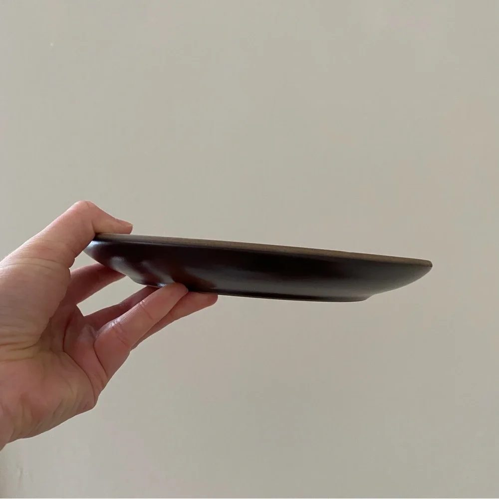 $46 Heath Ceramics Aqua Chocolate Crown Color Coupe Salad Plate 8.25'' Diameter